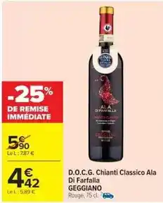 Cora x Carrefour D.o.c.g. chianti classico offre