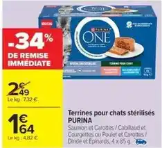 Cora x Carrefour Purina - terrines pour chats stérilisés offre