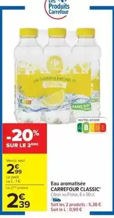 Cora x Carrefour Carrefour - eau aromatisée classic offre