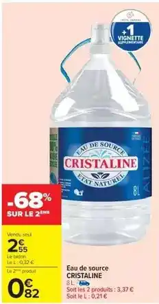 Cora x Carrefour Cristaline - eau de source offre