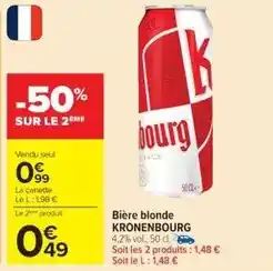 Cora x Carrefour Kronenbourg - bière blonde offre