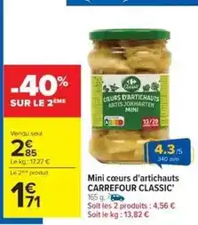 Cora x Carrefour Carrefour - mini cœurs d'artichauts offre
