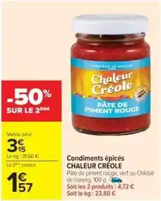 Cora x Carrefour Chaleur créole - condiments épicés offre