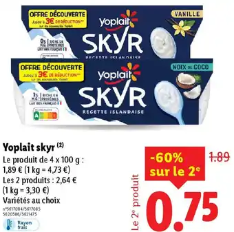 Lidl Yoplait skyr offre