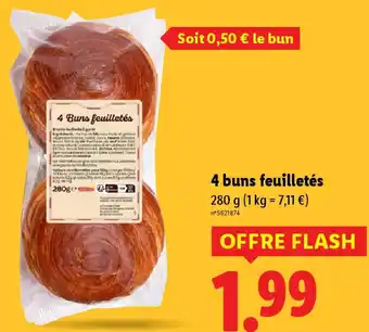Lidl 4 Buns feuilletés offre