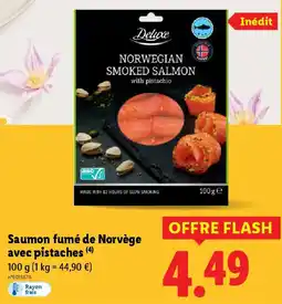 Lidl Saumon fumé de Norvège avec pistaches offre