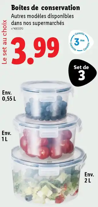 Lidl Boîtes de conservation offre