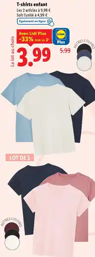Lidl T-shirts enfant offre