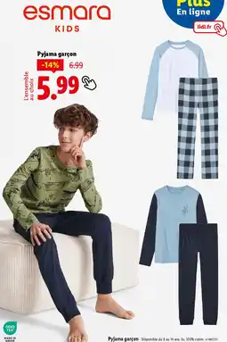 Lidl Pyjama garçon offre
