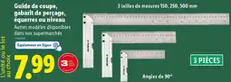 Lidl Guide de coupe, gabarit de perçage, équerres ou niveau offre