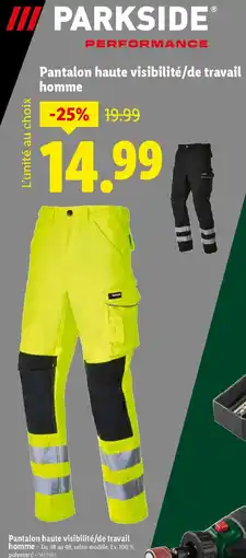 Lidl Pantalon haute visibilité/de travail homme offre