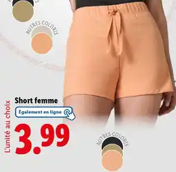 Lidl Short femme offre