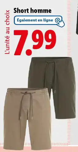 Lidl Short homme offre