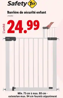 Lidl Barrière de sécurité enfant offre