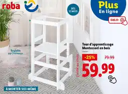 Lidl Tour d'apprentissage Montessori en bois offre