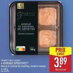 ALDI Gourmet finest cuisine 4 verrines apéritives offre
