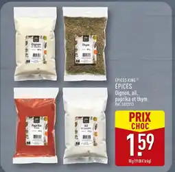 ALDI ÉPICES KING ÉPICES Oignon, ail, paprika et thym offre
