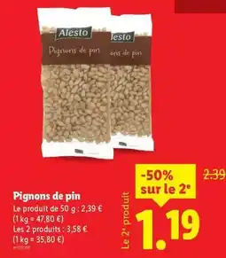 Lidl Alesto - pignons de pin offre