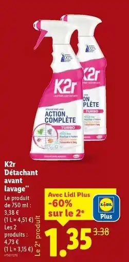 Lidl K2r - détachant avant lavage offre
