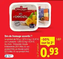 Lidl Chêne d'argent - dés de fromage offre