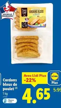 Lidl Toque du chef - cordons bleus de poulet offre