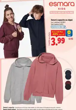 Lidl Esmara - sweat à capuche ou zippe offre