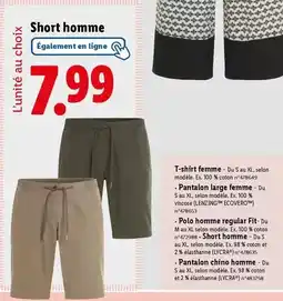 Lidl Livergy - short homme offre