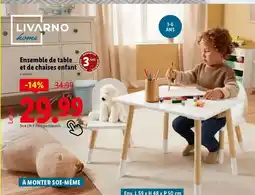 Lidl Livarno home - ensemble de table et de chaises enfant offre