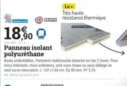 Espace emeraude Panneau isolant polyuréthane offre