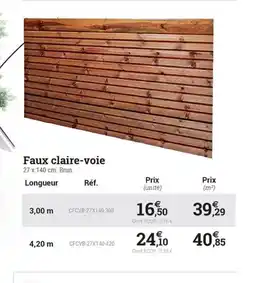Espace emeraude Faux claire-voie offre