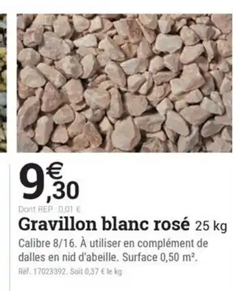 Espace emeraude Gravillon blanc rosé offre