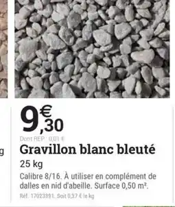 Espace emeraude Gravillon blanc bleuté offre