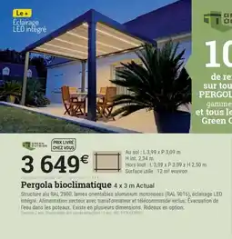 Espace emeraude Pergola bioclimatique offre