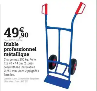 Espace emeraude Diable professionnel métallique offre