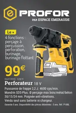 Espace emeraude PROFOR Perforateur offre