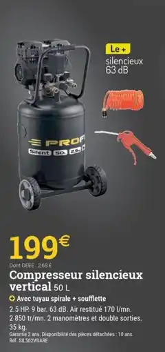 Espace emeraude Compresseur silencieux vertical offre