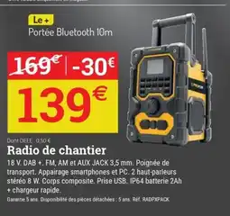 Espace emeraude Radio de chantier offre