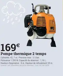 Espace emeraude Pompe thermique 2 temps offre