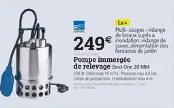 Espace emeraude Pompe immergée de relevage offre