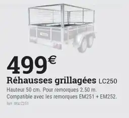 Espace emeraude Réhausses grillagées LC250 offre
