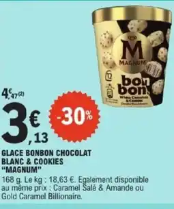 E.Leclerc Express MAGNUM Glace bonbon chocolat blanc & cookies offre