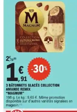 E.Leclerc Express MAGNUM 3 båtonnets glacés collection amande remix offre