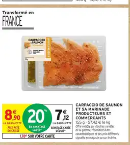 Intermarché Hyper Carpaccio de saumon et sa marinade producteurs et commercants offre