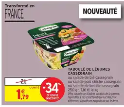 Intermarché Hyper CASSEGRAIN Taboulé de légumes offre