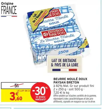 Intermarché Hyper PAYSAN BRETON Beurre moulé doux offre