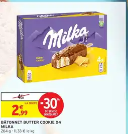 Intermarché Hyper MILKA Bâtonnet butter cookie x4 offre