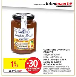 Intermarché Hyper PAQUITO Confiture d'abricots offre