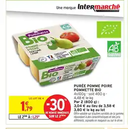 Intermarché Hyper POMMETTE BIO Purée pomme poire offre