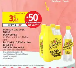 Intermarché Hyper SCHWEPPES Boisson gazeuse tonic offre