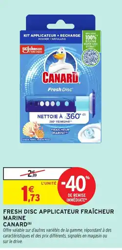 Intermarché Hyper CANARD Fresh disc applicateur fraîcheur marine offre